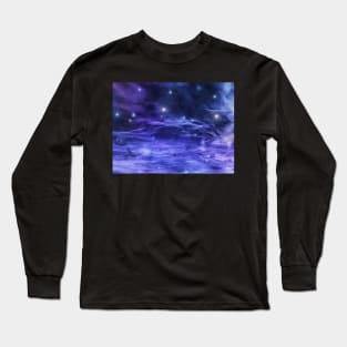 Asteroids in space nebula Long Sleeve T-Shirt